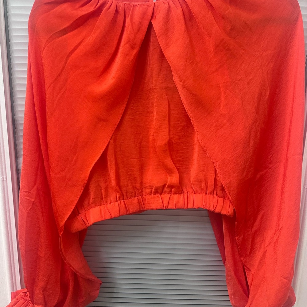 Main Strip Vibrant Orange Pant set  Skirt